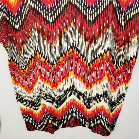 Ikat Print Sweater w/ Dolman Gold Button Sleeves - Picture 3 of 12